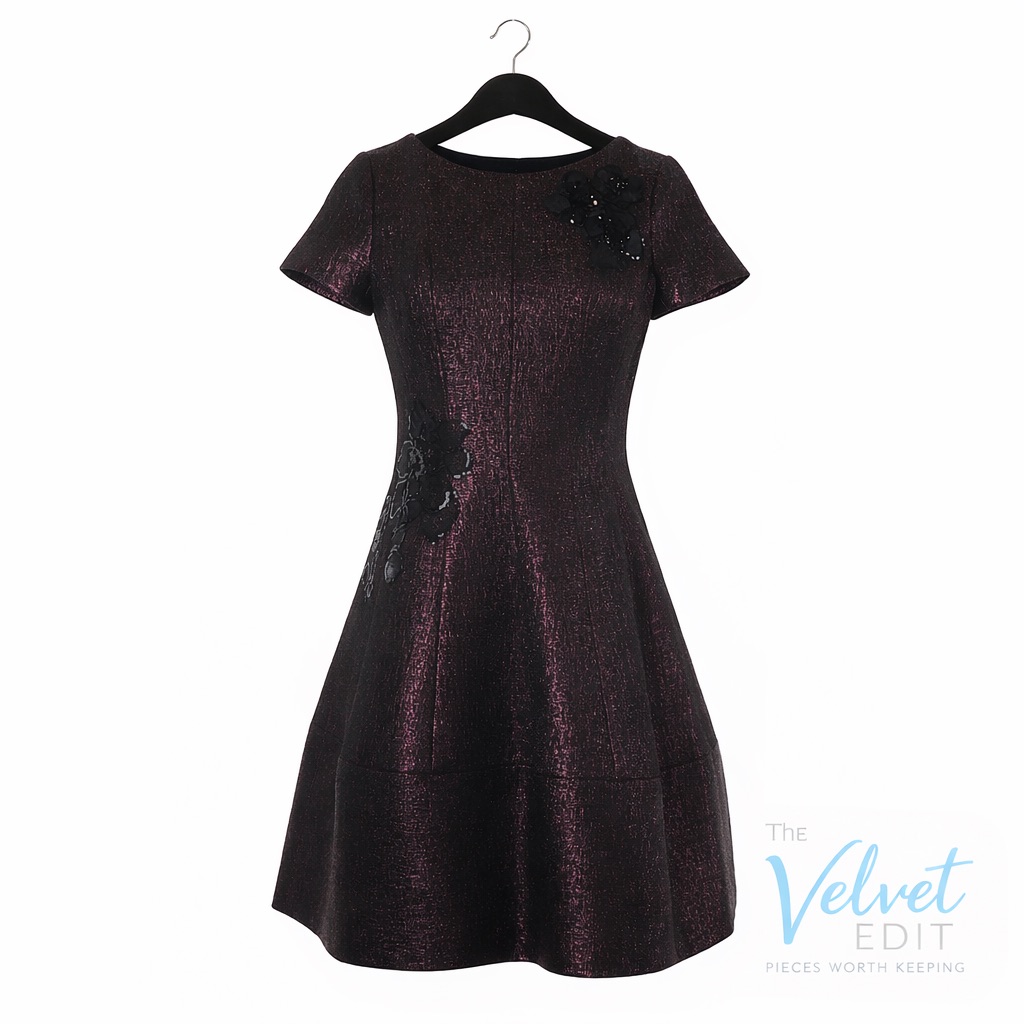 Teri Jon By Rickie Freeman Metallic Cocktail Dress